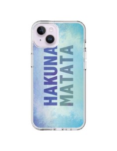 Coque iPhone 14 Plus Hakuna Matata Roi Lion Bleu - Mary...