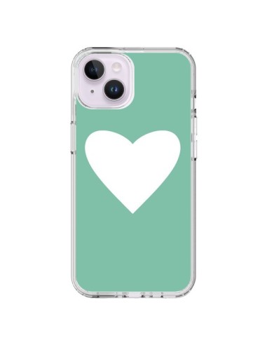 Coque iPhone 14 Plus Coeur Mint Vert - Mary Nesrala