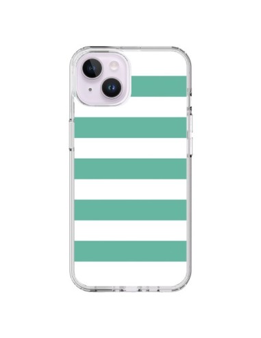 Coque iPhone 14 Plus Bandes Mint Vert - Mary Nesrala