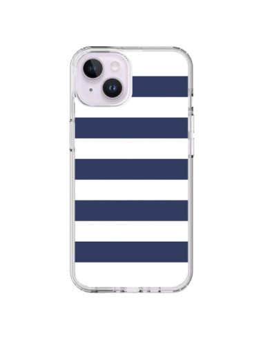Coque iPhone 14 Plus Bandes Marinières Bleu Blanc Gaultier - Mary Nesrala