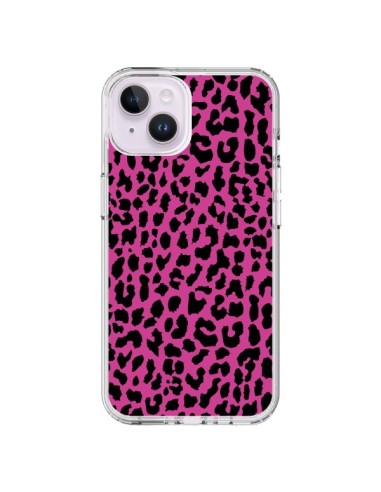 Coque iPhone 14 Plus Leopard Rose Pink Neon - Mary Nesrala