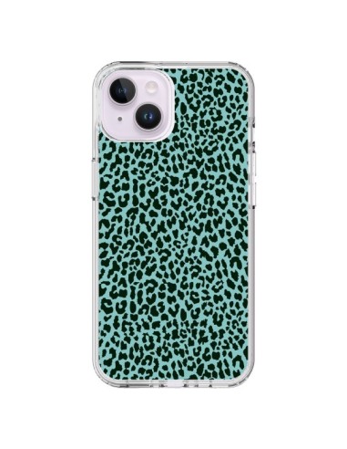 Coque iPhone 14 Plus Leopard Turquoise Neon - Mary Nesrala