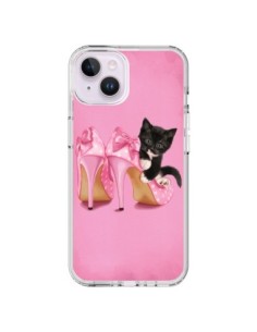 Coque iPhone 14 Plus Chaton Chat Noir Kitten Chaussure...