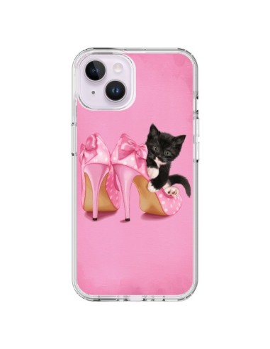 Coque iPhone 14 Plus Chaton Chat Noir Kitten Chaussure Shoes - Maryline Cazenave
