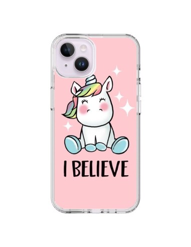 Coque iPhone 14 Plus Licorne I Believe - Maryline Cazenave