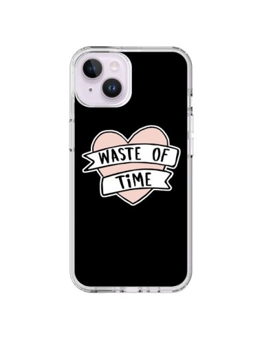 Coque iPhone 14 Plus Waste of Time Coeur - Maryline Cazenave