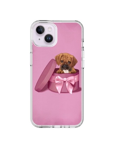 Coque iPhone 14 Plus Chien Dog Boite Noeud Triste - Maryline Cazenave