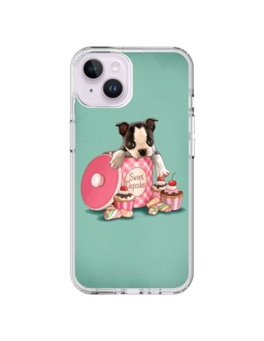 Coque iPhone 14 Plus Chien Dog Cupcakes Gateau Boite - Maryline Cazenave