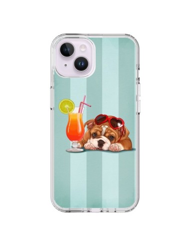 Coque iPhone 14 Plus Chien Dog Cocktail Lunettes Coeur - Maryline Cazenave