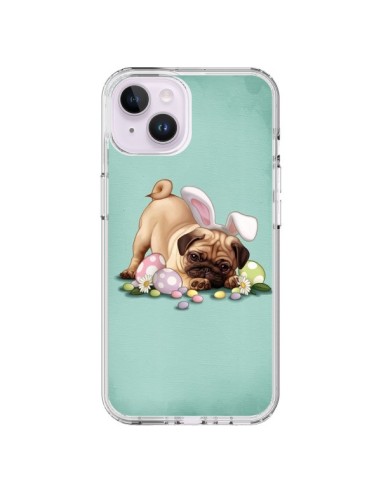 Coque iPhone 14 Plus Chien Dog Rabbit Lapin Pâques Easter - Maryline Cazenave