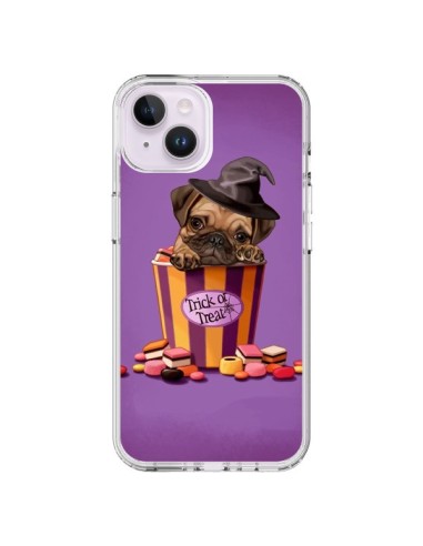 Coque iPhone 14 Plus Chien Dog Halloween Sorciere Bonbon - Maryline Cazenave