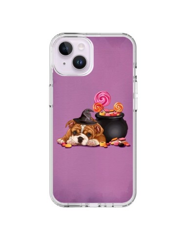 Coque iPhone 14 Plus Chien Dog Halloween Sorciere Chaudron Bonbon - Maryline Cazenave