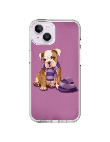 Coque iPhone 14 Plus Chien Dog Echarpe Bonnet Froid Hiver - Maryline Cazenave