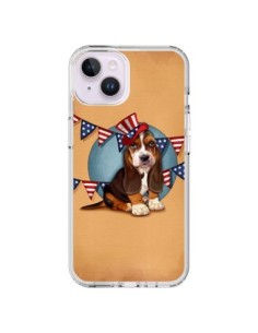 Coque iPhone 14 Plus Chien Dog USA Americain - Maryline...