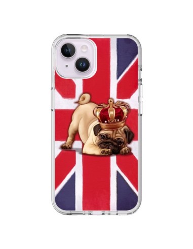 Cover iPhone 14 Plus Cane Inglese UK British Queen King Roi Reine - Maryline Cazenave