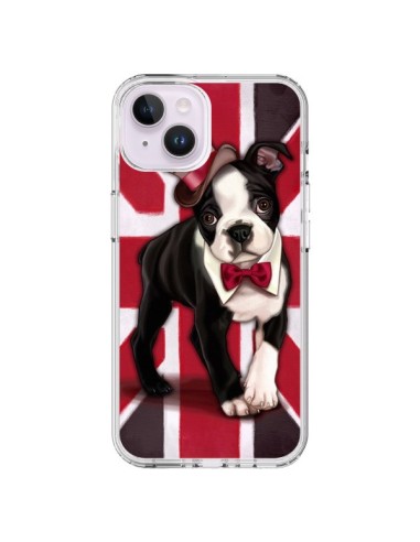 Cover iPhone 14 Plus Cane Inglese UK British Gentleman - Maryline Cazenave