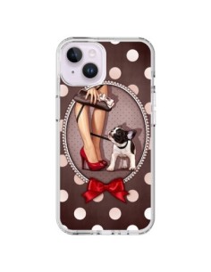 iPhone 14 Plus Case Lady Jambes Dog Polka Bow tie -...