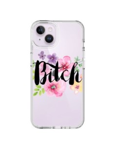 Cover iPhone 14 Plus Bitch Flower Fiori Trasparente -...