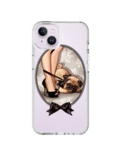 Cover iPhone 14 Plus Lady Jambes Cane Bulldog Dog...