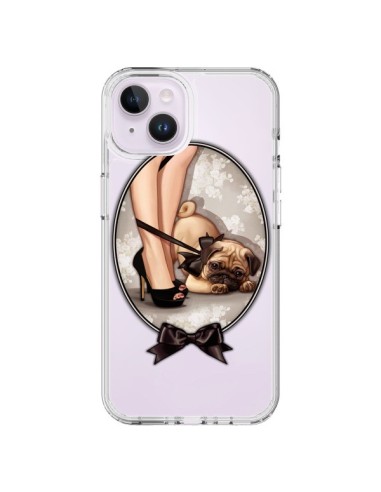 iPhone 14 Plus Case Lady Jambes Dog Bulldog Dog Bow tie Clear - Maryline Cazenave