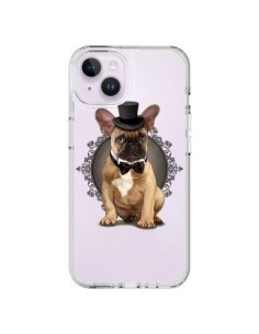 iPhone 14 Plus Case Dog Bulldog Bow tie Cappello Clear -...