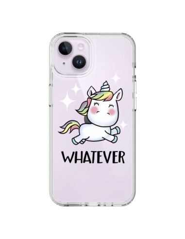 Coque iPhone 14 Plus Licorne Whatever Transparente - Maryline Cazenave