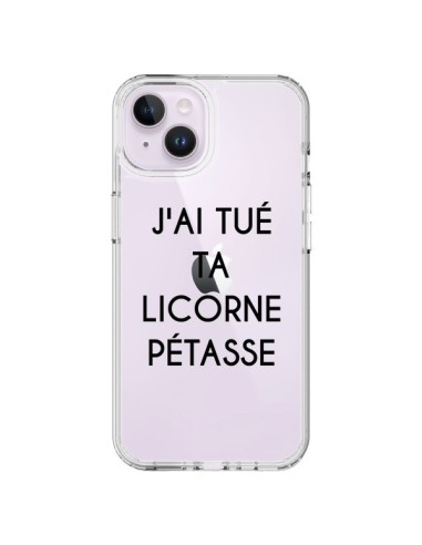 Cover iPhone 14 Plus Tué Licorne Pétasse Trasparente Unicorno - Maryline Cazenave