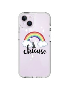 Coque iPhone 14 Plus Chieuse Arc En Ciel Transparente -...