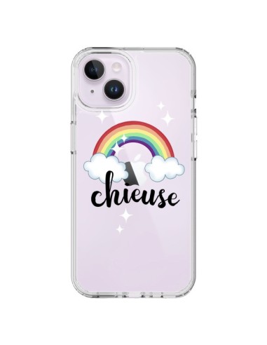 Coque iPhone 14 Plus Chieuse Arc En Ciel Transparente - Maryline Cazenave