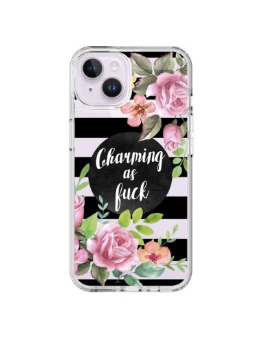Coque iPhone 14 Plus Charming as Fuck Fleurs Transparente - Maryline Cazenave