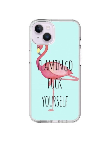 Cover iPhone 14 Plus Flamingo Fenicottero Fuck Yourself - Maryline Cazenave