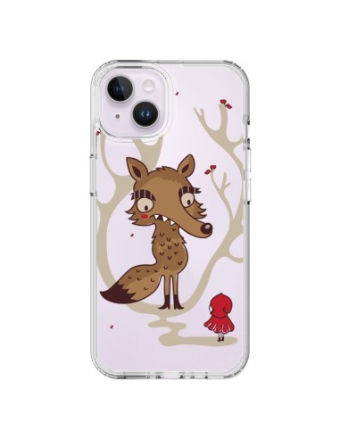 Coque iPhone 14 Plus Le Petit Chaperon Rouge Loup Hello Big Wolf Transparente - Maria Jose Da Luz