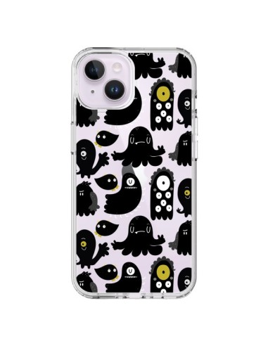 Coque iPhone 14 Plus Monsters Monstres Pattern Transparente - Maria Jose Da Luz