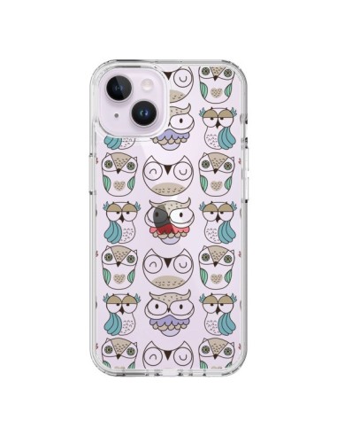 Coque iPhone 14 Plus Chouettes Owl Hibou Transparente - Maria Jose Da Luz
