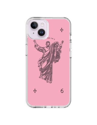 Coque iPhone 14 Plus God Pink Drake Chanteur Jeu Cartes - Mikadololo
