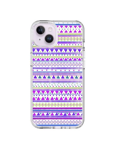 Coque iPhone 14 Plus Bandana Violet Azteque - Monica Martinez