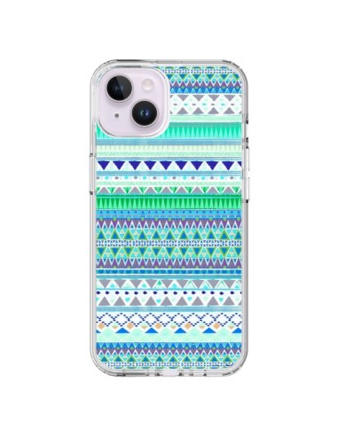 Coque iPhone 14 Plus Chenoa Bleu Azteque - Monica Martinez