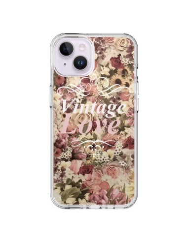 iPhone 14 Plus Case Vintage Love Flowers - Monica Martinez