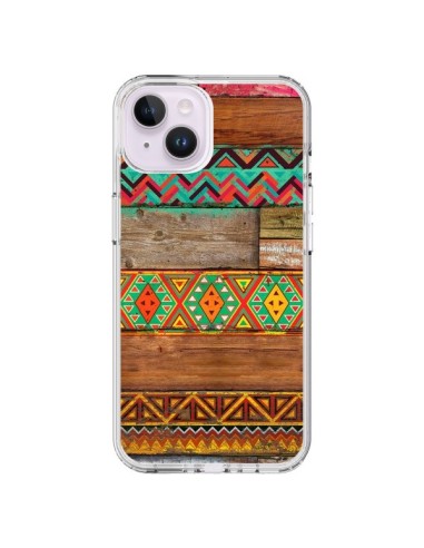 Coque iPhone 14 Plus Indian Wood Bois Azteque - Maximilian San