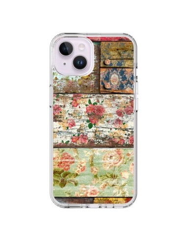 Cover iPhone 14 Plus Lady Rococo Legno Fiori - Maximilian San