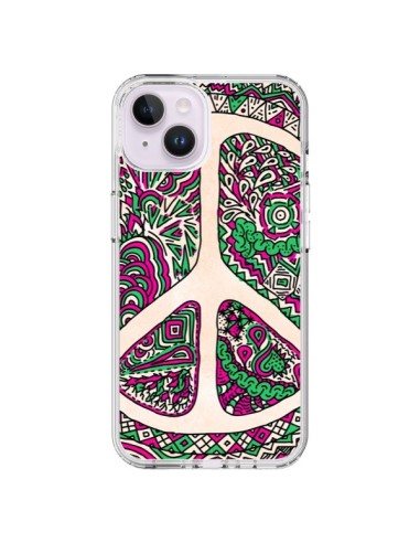 Coque iPhone 14 Plus Peace and Love Azteque Vainilla - Maximilian San