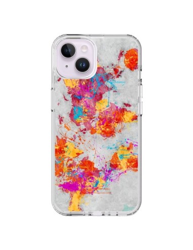 Coque iPhone 14 Plus Terre Map Monde Mother Earth Crying - Maximilian San