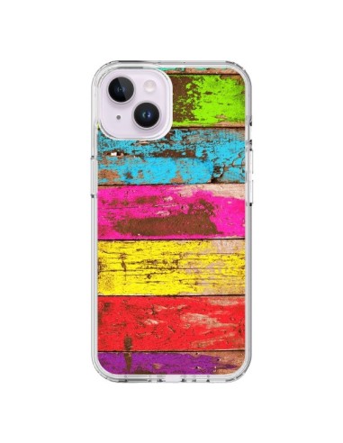 Coque iPhone 14 Plus Bois Coloré Vintage - Maximilian San