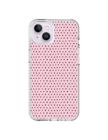 Coque iPhone 14 Plus Artsy Dots Pink - Ninola Design