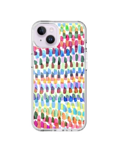 Coque iPhone 14 Plus Artsy Strokes Stripes Colorful - Ninola Design