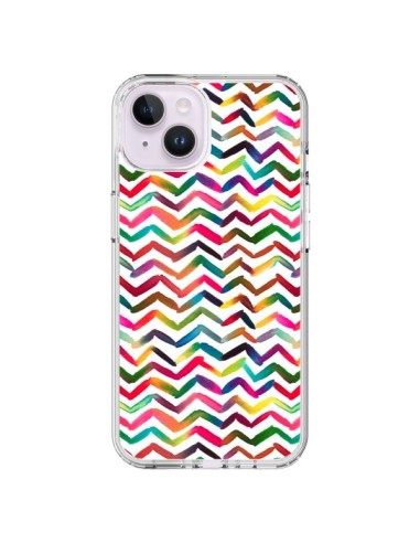 Coque iPhone 14 Plus Chevron Stripes Multicolored - Ninola Design