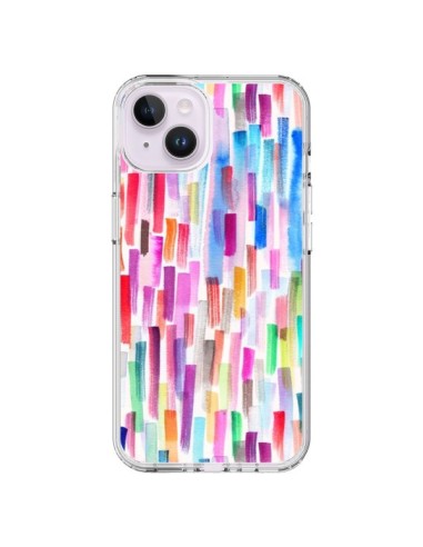 Coque iPhone 14 Plus Colorful Brushstrokes Multicolored - Ninola Design