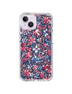 Coque iPhone 14 Plus Colorful Little Flowers Navy -...