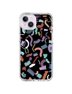 Coque iPhone 14 Plus Curly and Zigzag Stripes Black -...