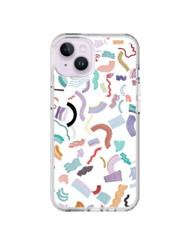 Cover iPhone 14 Plus Curly and Zigzag Stripes Bianco - Ninola Design